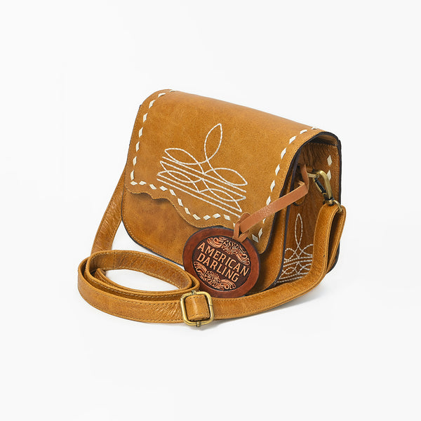 ADBG1692 American Darling Small Leather Crossbody | Western Boot Stitched