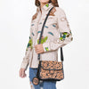 ADBG1734 American Darling Western Leather Small Cross body Bag with Hand Tooled Floral Carving