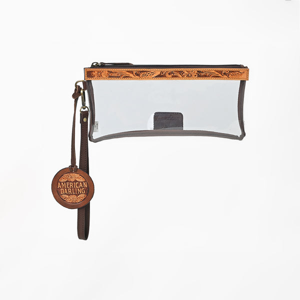 ADBG1763 American Darling Western Hand-Tooled Floral Clear Bag in Premium Leather
