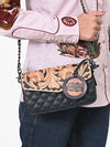 ADBG1782 American Darling Hand-Tooled Floral Small Cross body Bag - Quilted Western Leather Purse