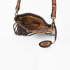 ADBG1802 American Darling Harness With Hair on Hide Leather Fringe Crossbody Bag