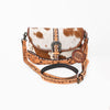 ADBG1806 American Darling Hand Tooled Floral & Cowhide Small Cross Body Bag