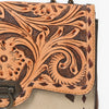 ADBG1808 American Darling Hand Tooled Floral & Genuine Suede Leather Western Cross Body Bag