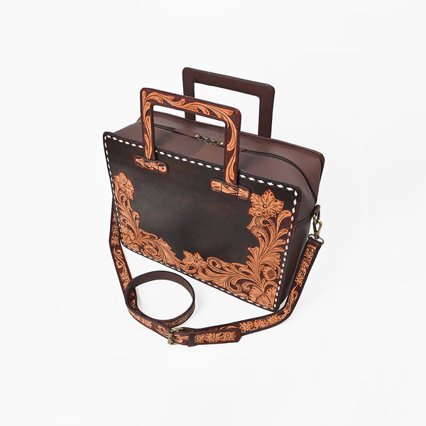 ADBG1822 American Darling Hand Tooled Genuine Leather Professional Briefcase