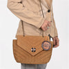ADBG1870 American Darling Chevron Quilted Leather Envelope Crossbody Bag Chain Strap