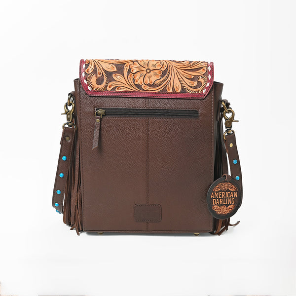 ADBG1910 Crossbody Hand Tooled Hair on Genuine Leather Women Bag