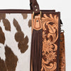 ADBG230 American Darling Western Tote Bag - Handcrafted Hair-On Cowhide & Hand-Tooled Leather