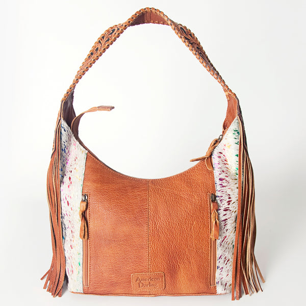 ADBG803 American Darling Handcrafted Cowhide Hobo Bag Tooled Leather Fringe Shoulder Bag