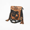 ADBGA1121 American Darling Floral Hand Tooled Leather Fringe Crossbody Purse