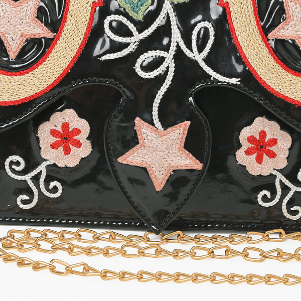ADBGA1247 American Darling Western Horseshoe Embroidered Genuine Leather Crossbody