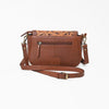 ADBGA1260 American Darling Hand Tooled Leather Studded Fringe Western Crossbody Bag