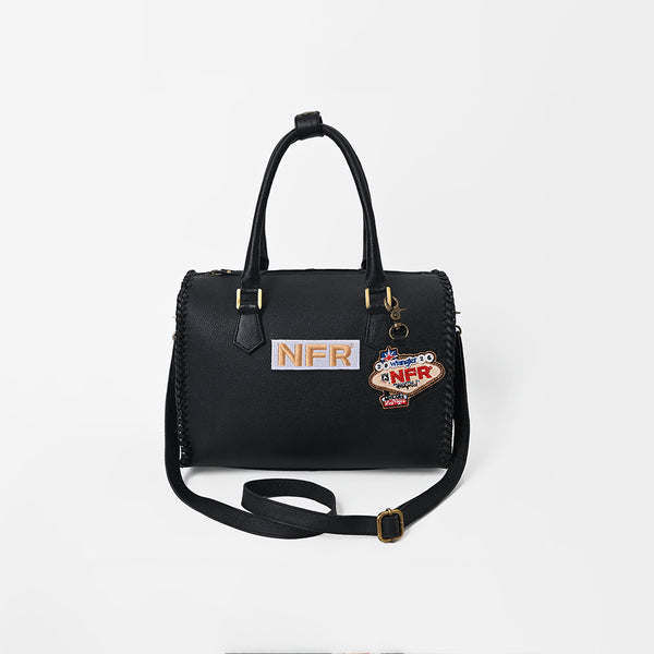 Official PRCA & NFR Licensed Collection®️ Black Genuine Leather Speedy Bag