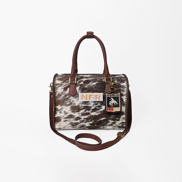 Official PRCA & NFR Licensed Collection®️ Hair-on-Hide & Genuine Leather Speedy Bag