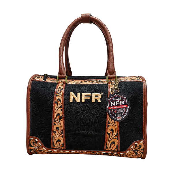 Official PRCA & NFR Licensed Collection®️ Hand-Tooled Embossed Western Leather Speedy Bag