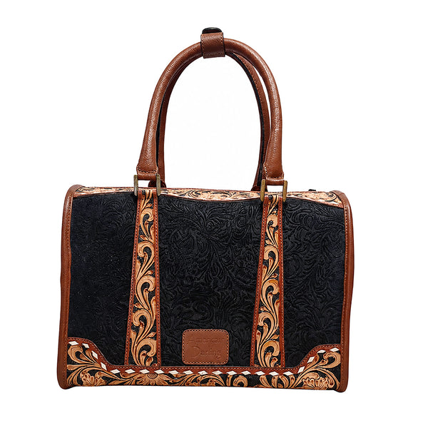 Official PRCA & NFR Licensed Collection®️ Hand-Tooled Embossed Western Leather Speedy Bag