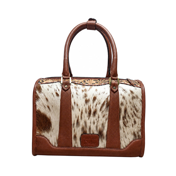 Official PRCA & NFR Licensed Collection®️ Genuine Hair-on & Hand-Tooled Leather Speedy Bag