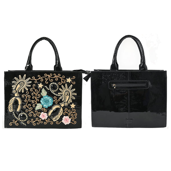 ADBGA838 American Darling Embroidered Genuine Leather Western Tote Bag