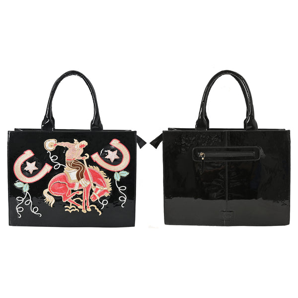 ADBGA842 American Darling Handcrafted Embroidered Western Genuine Leather Tote Bag