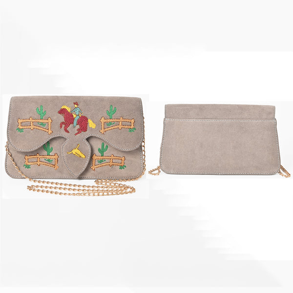 ADBGA944 American Darling Western Embroidered Genuine Suede Cross body Bag