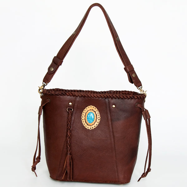 LC-ADBGD160A Bucket Genuine Western Leather Women Bag