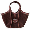 ADBGM1015 American Darling Genuine Leather Suede Studded Equestrian Bit Western Tote Bag