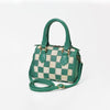 ADBGM1087 American Darling Hair on Leather Woven Checkered Handbag