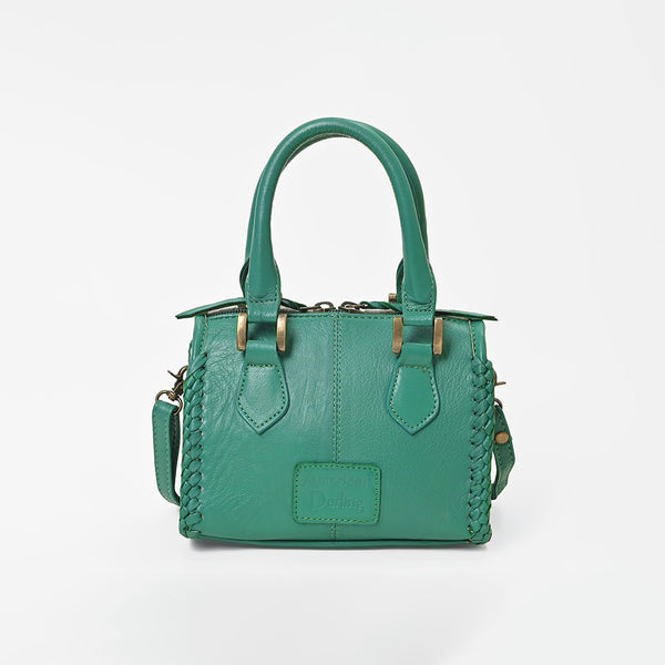 ADBGM1087 American Darling Hair on Leather Woven Checkered Handbag