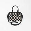 American Darling Genuine Leather & Hair-On-Hide Black Checkerboard Speedy Bag