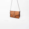 American Darling Genuine Leather Cognac Tan Studded Chain Crossbody Bag