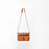 American Darling Genuine Leather Cognac Tan Studded Chain Crossbody Bag