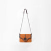 American Darling Genuine Leather & Suede Tan Studded Chain Crossbody Bag