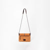 American Darling Genuine Leather & Suede Tan Studded Chain Crossbody Bag