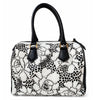 ADBGM1144 American Darling Genuine Leather Black & White Lace Print Floral Speedy Satchel Bag