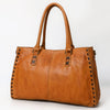ADBGM127 Distressed Leather Tote Bag - Western Whipstitch Handbag with Crossbody Strap