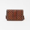 ADBGM929 American Darling Quilted Genuine Leather Studded Crossbody