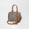 ADBGM930 American Darling Hair on Leather Woven Checkered Speedy Bag