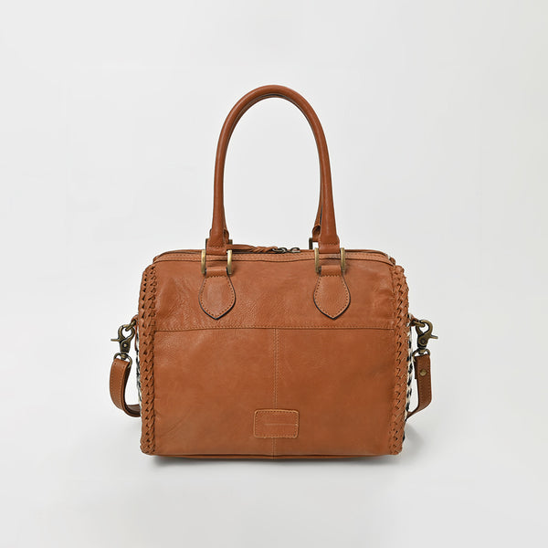 ADBGM930 American Darling Hair on Leather Woven Checkered Speedy Bag