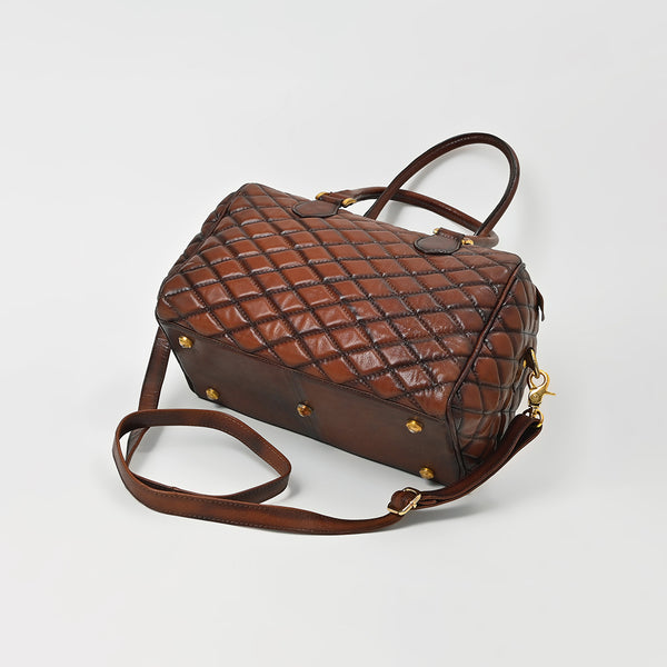 ADBGM936 American Darling Quilted Genuine Leather Speedy Satchel