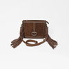 ADBGM970 American Darling Leather Studded Horsebit Fringe Crossbody Bag