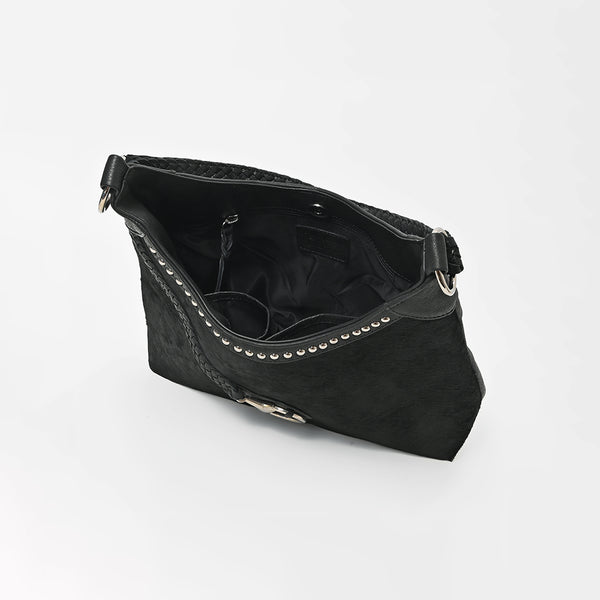 ADBGM974 Western Hair On Hide & Leather Braided Hobo Bag by American Darling