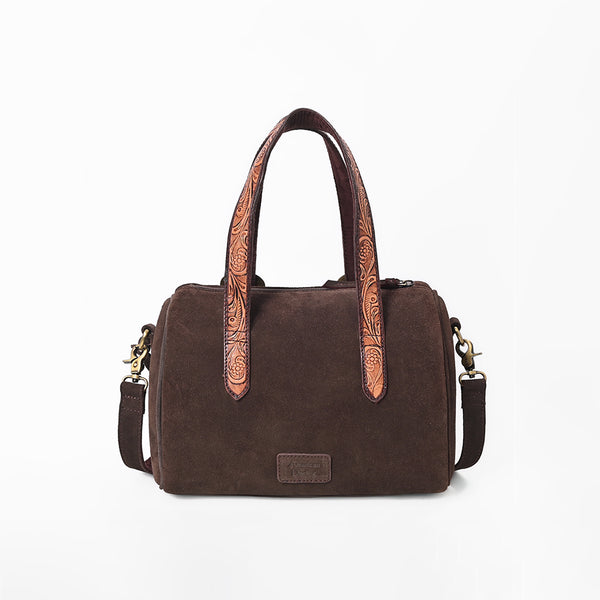 ADBGZ1097 American Darling Genuine Suede Leather Western Buckle Barrel Satchel Bag
