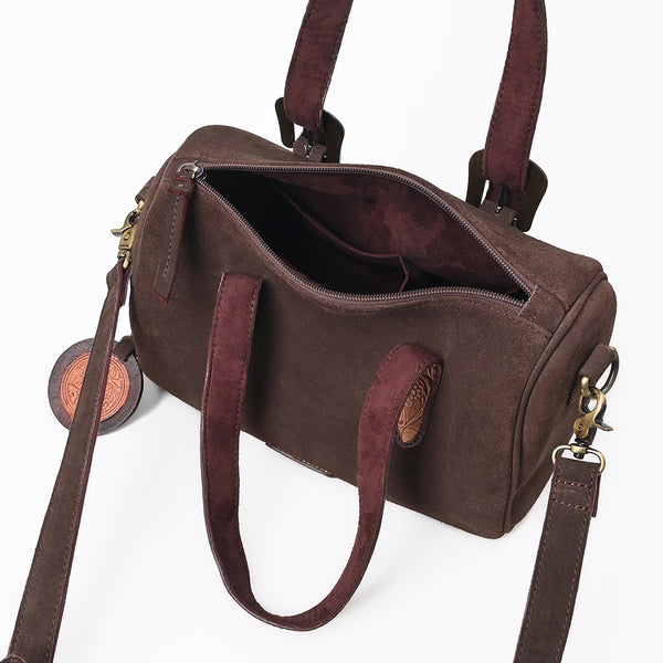 ADBGZ1097 American Darling Genuine Suede Leather Western Buckle Barrel Satchel Bag