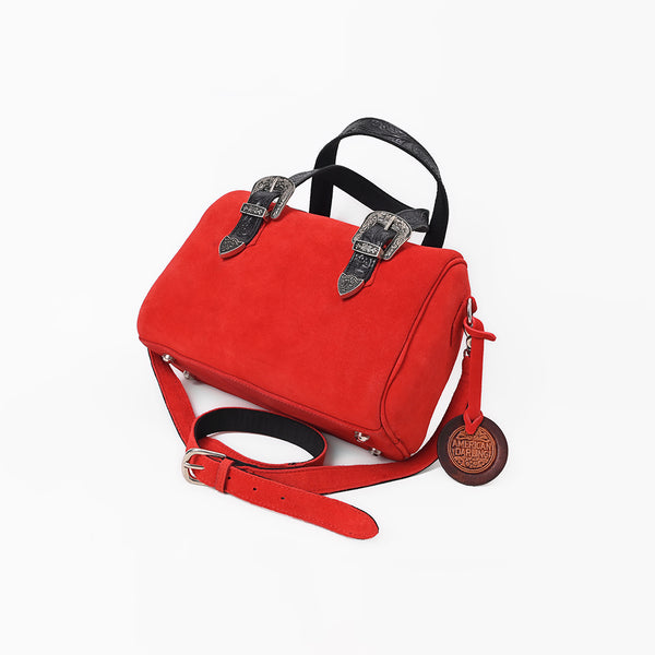 ADBGZ1097 American Darling Genuine Suede Leather Western Buckle Barrel Satchel Bag