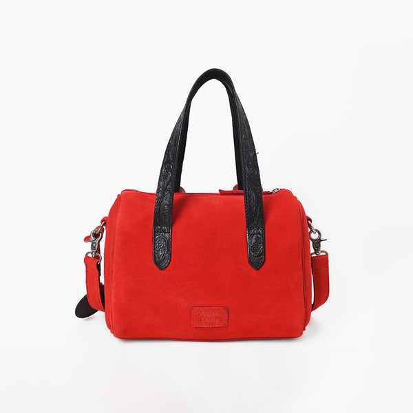 ADBGZ1097 American Darling Genuine Suede Leather Western Buckle Barrel Satchel Bag