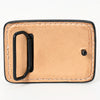 ADBLF131-BU Hand Tooled Leather Belt Buckle - Sunflower & Turquoise Floral Western Design