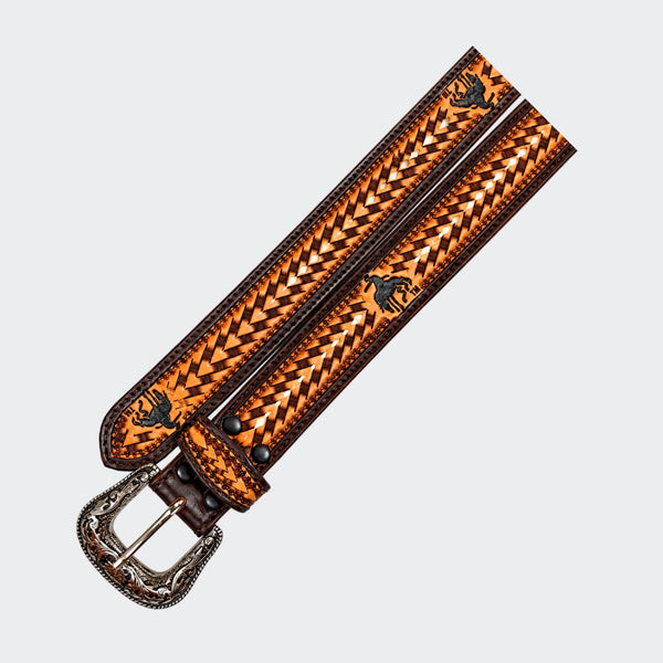 Official PRCA & NFR Licensed Collection®️ Bucking Bronco Genuine Leather Belt