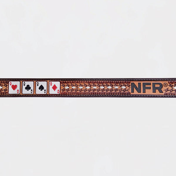 Official PRCA & NFR Licensed Collection®️Playing Cards Genuine Leather Belt