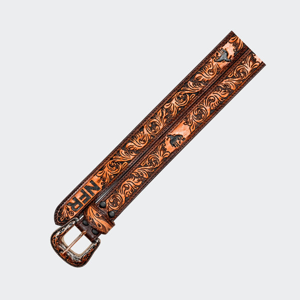 Official PRCA & NFR Licensed Collection®️ Bronc Rider Genuine Leather Belt