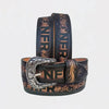 Official PRCA & NFR Licensed Collection®️ Black Tan Floral Tooled Leather Belt