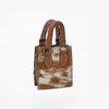 ADCHA119 Genuine Leather Hair On Hide Western Mini Tote Purse Keychain Bag Charm